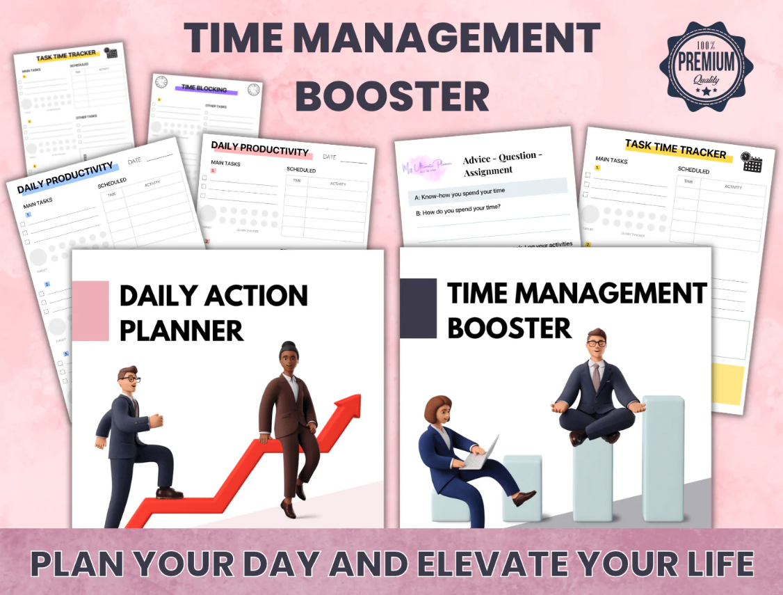 ULTIMATE Productivity Pack (Time Management, Digital Notebook with tabs and Tons of Stickers)